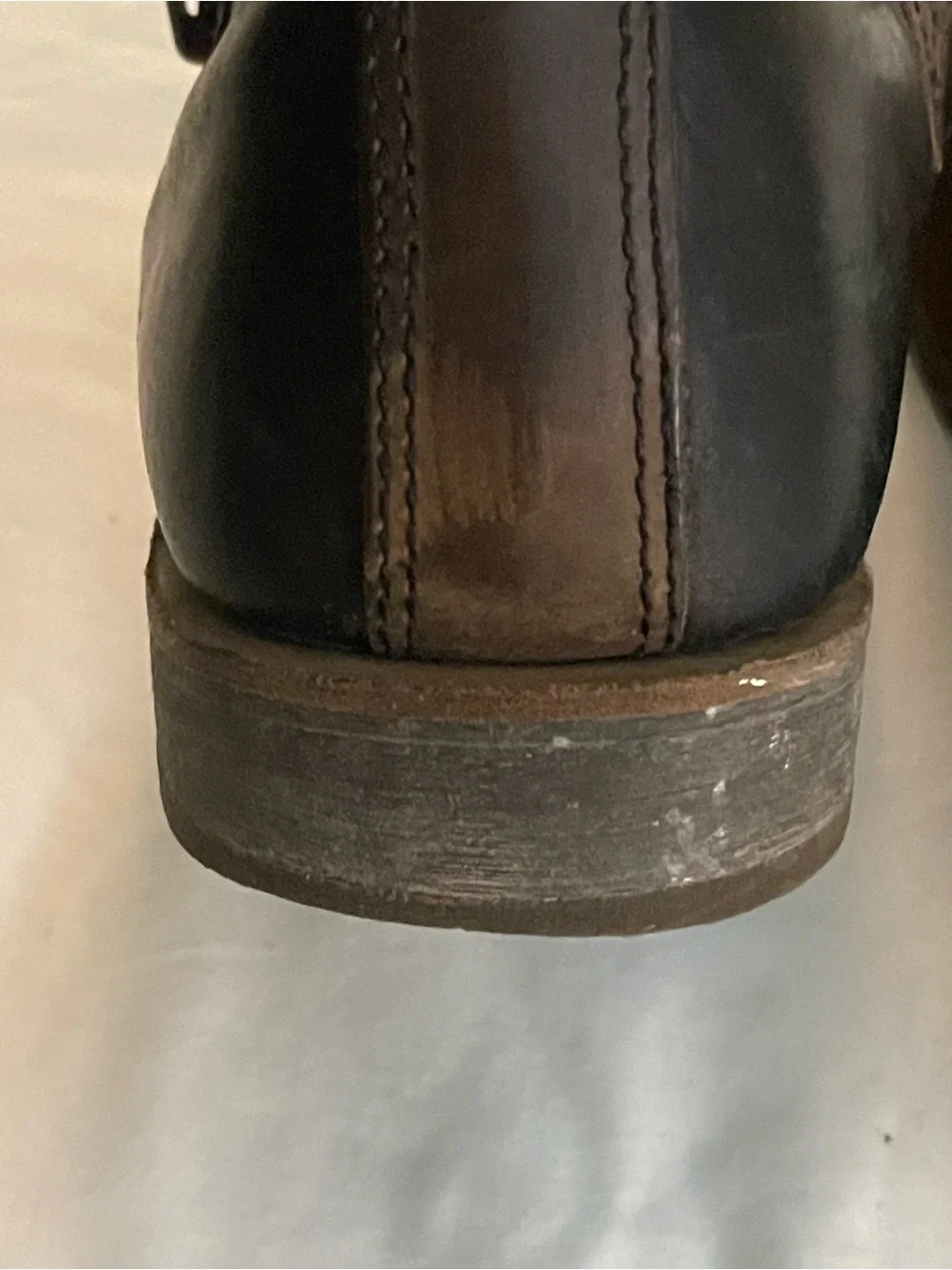 Caterpillar Black Leather Chukka Boots with Brown Strap
